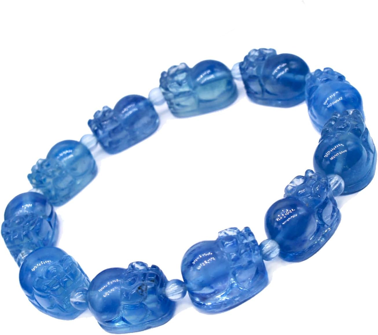 TANAKA・YA] ブレスレット アクアマリン 藍玉 天然石 厳選 上质 直径約